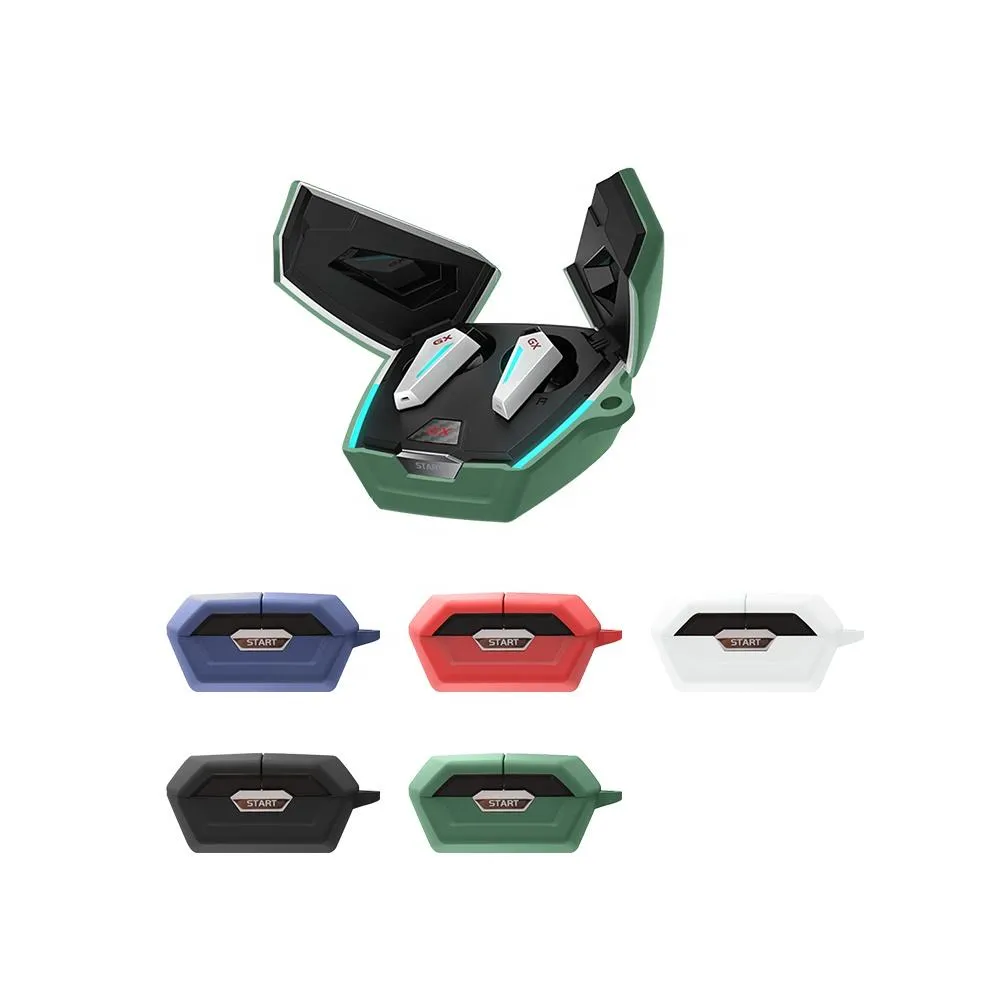 Gaming Style Wireless Bluetooth Earbuds with LED Charging Case